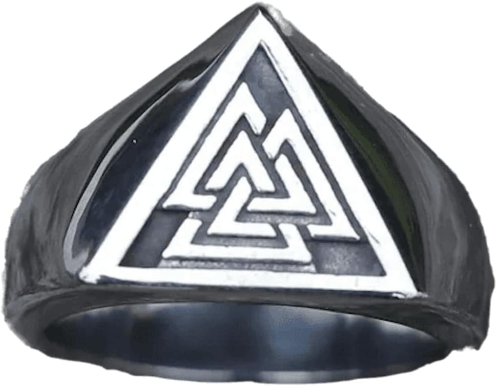 New Men's Rings Amulet Ring Triangle Odin For Teens Gothic Punk Fashion Jewelry Gift Vintage