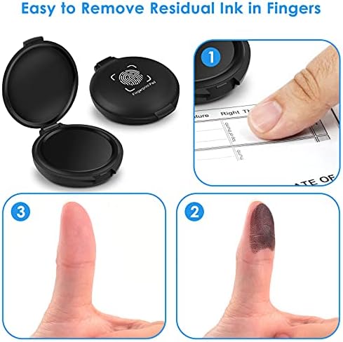 ERKOON 6 PCS Thumbprint Ink Pads, Fingerprint Ink Pads - Black Ink, Stamp Ink Pad for Fabric,Quick Dry Ink Pads for Notary Supplies Identification Security ID Fingerprint Cards Law Enforcement