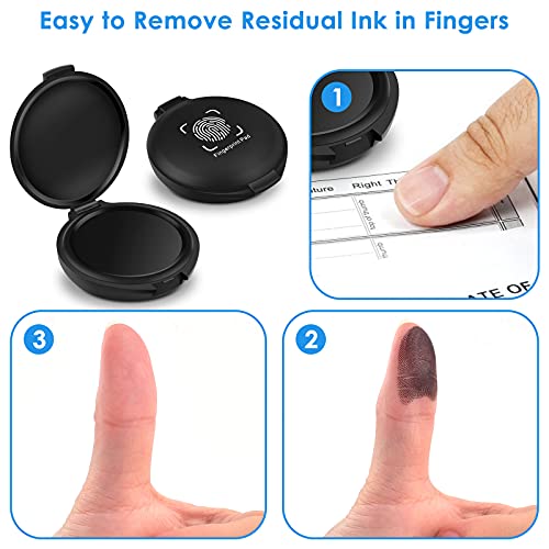 ERKOON 6 Pack Fingerprint Ink Pads, Thumbprint Ink Pad for Notary Supplies Identification Security ID Fingerprint Cards Fingerprint Black - Thumbnail 4