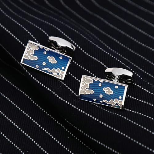 Gemelos de acero rectangulares para trajes de novio y padrino 4