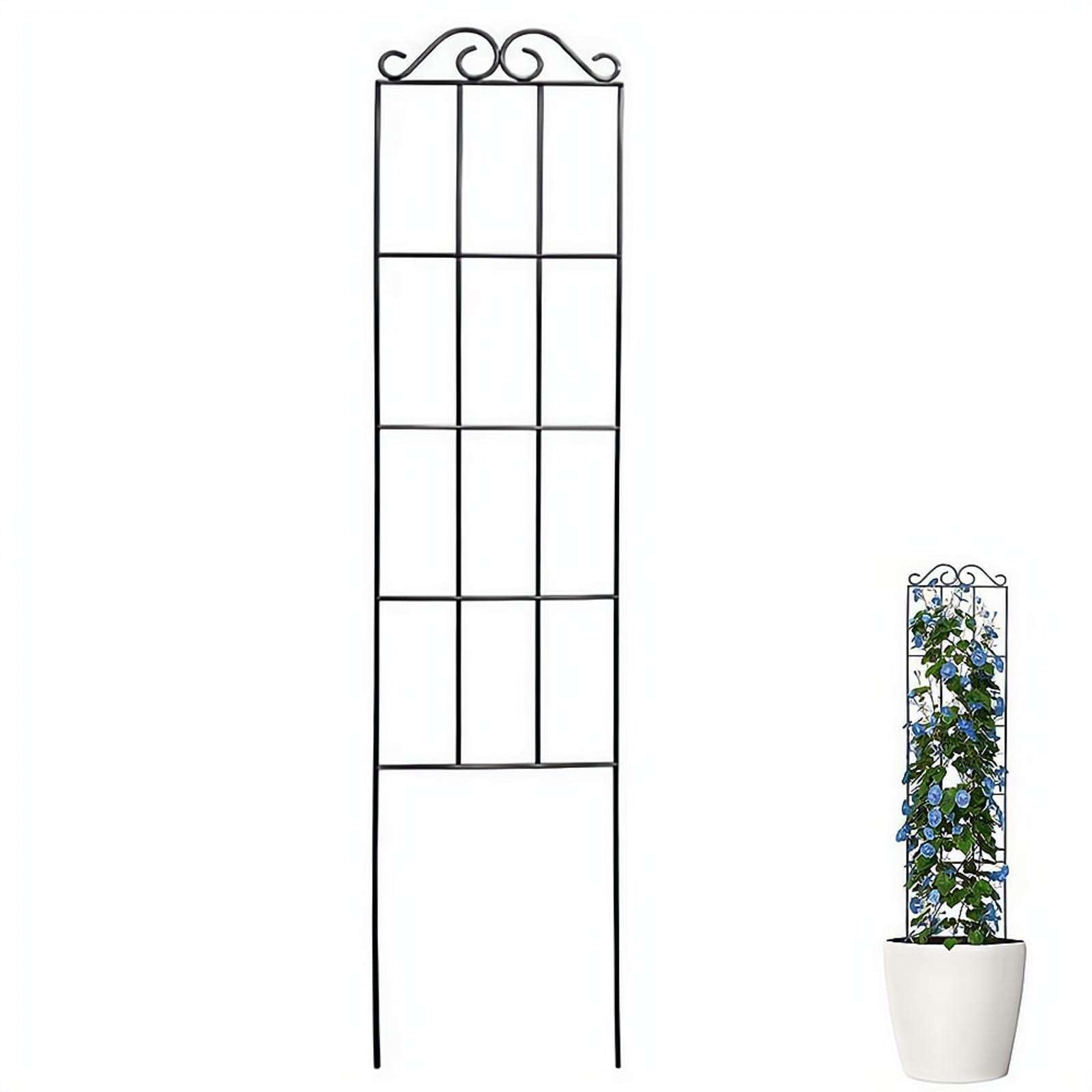 Sturdy Metal Plant Trellis for Climbing Plants Garden Trellis Easy Push-in Installation Plant Support for Potted Vines Roses Clematis Outdoor Indoor Patio Balcony Yard Garden Decoration