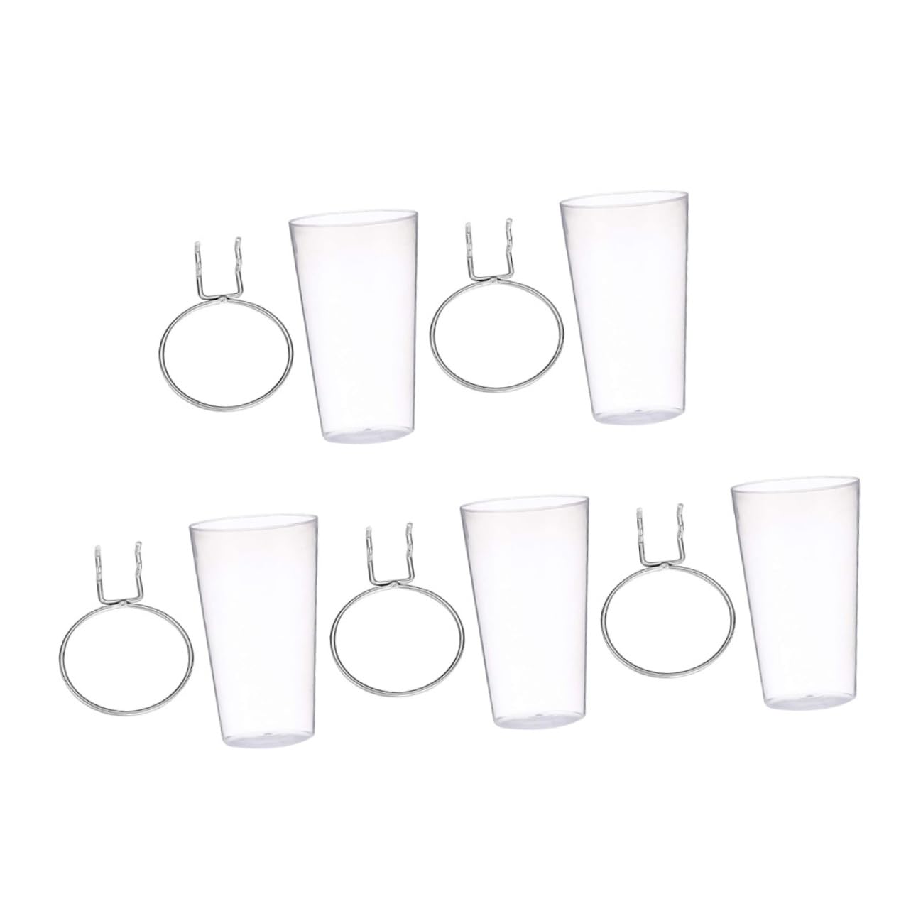 Unomor Pegboard Cup Holder Set with Hooks 5 Pieces Round Hook Cups for Craft Organizer