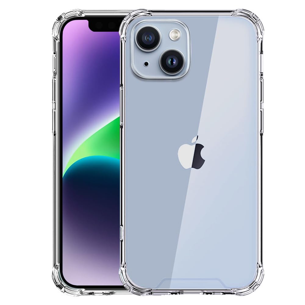 Clear Case for iPhone 14 Plus (6.7-Inch), 14 Plus Clear Case Slim Hard PC Back & Soft TPU Shockproof Anti-Scratch Phone Bumper Cover for iPhone 14 Plus, Clear