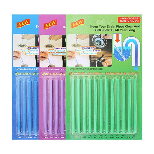 Vegena 36 Stück Abflussreiniger Sticks, Drain Cleaner Sticks, Rohrreiniger...