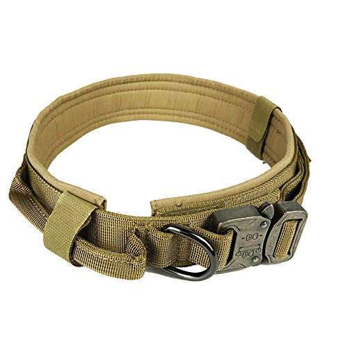 PETSAVANT Dog Collar - Adjustable Nylon Tactical Collars Dogs Military Dog Collar with Handle K 9 for Dogs Training and Service, Comfortable Durable Soft Pet Collar Accessories for Pitbull Doberman