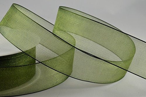 Rpribbon Dark Green Rp Ribbon 1 Metre Trim Of Luxury Organza 15Mm X 20M