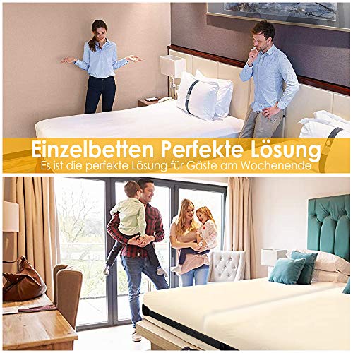 12.5M Matratzenhalter, Matratzengurt Gegen Verrutschen, Variabel Einstellbar Matratze Halterung, Matratzen Gurtband Verbindet Zwei Matratzen Zu Einer Großzügigen Schlaffläche - Schwarz