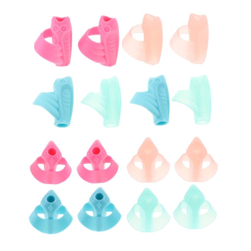 Soft Kids Pen Holder Writing Aid Grips Postures Correction Tool Owl Pink-image-39