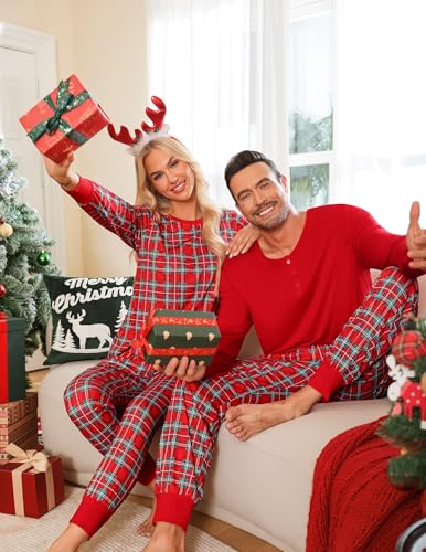 SWOMOG Family Matching Pajamas Christmas Pjs Long Sleeve Holiday Sleepwear Lightweight Soft Loungewear for Men Women Kid2