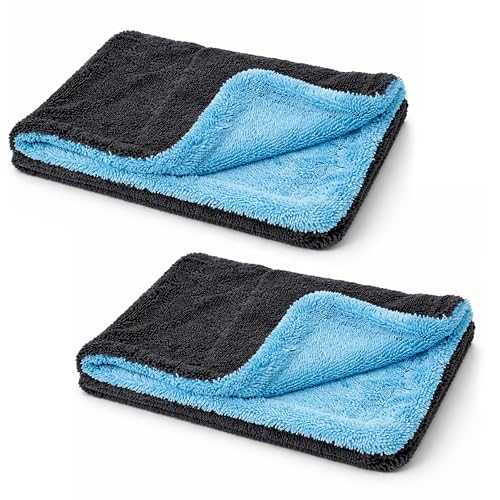 Image of Storite 2 Pack Microfiber Cloth for Car Cleaning - 1100 GSM Ultra Soft & Super Absorbent Car Drying Towel | Lint-Free & Scratch-Free Automotive Cleaning Cloth for Car Wash & Detailing | (60 x 40 cm)