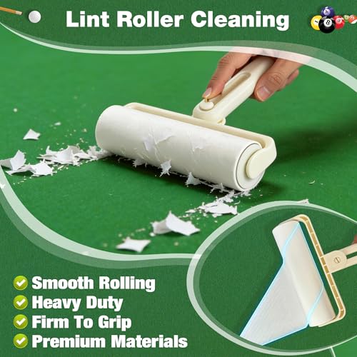 Pool Table Brush Accessories 10 Set,Billiards Pool Table Brush Cleaning Kit with 2 Wooden Brushes, Pool Cue Stick Cleaning Cloth, Billiards Cue Head Protective Sheath, Sticky Lint Roller - Image 5