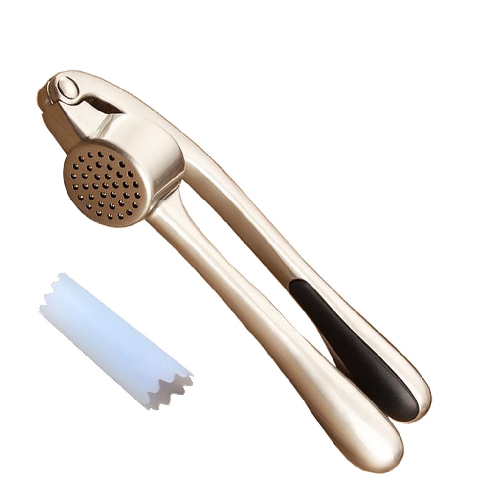 Kebley Garlic Press and Peeler Set Professional Heavy Soft-Handled Crush Garlic Silicone Tube Roller