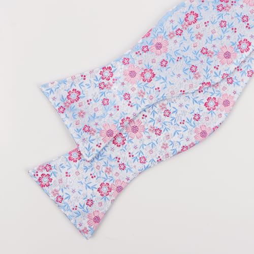 Image of Alizeal Mens 2pcs Floral Self-tied Bow Tie Pocket Square Set | Premium Classic Pocket Square Perfect for Wedding Proms Business