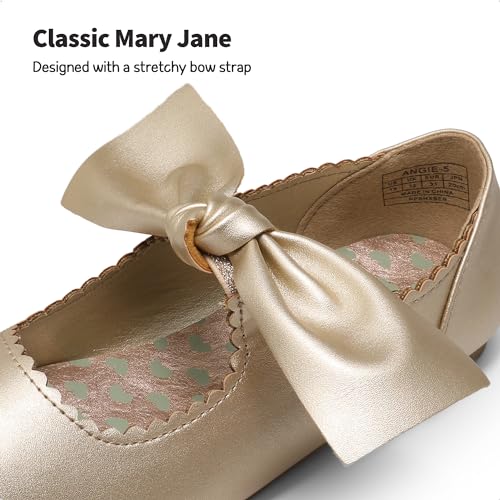 DREAM PAIRS Girls Ballerina Flats Mary Jane Front Bow Dress Shoes3