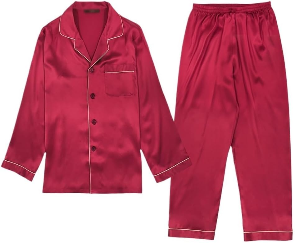 Men's Long Sleeved Pants, Casual Home Clothing Set, Silk Pajamas Spring And Autumn