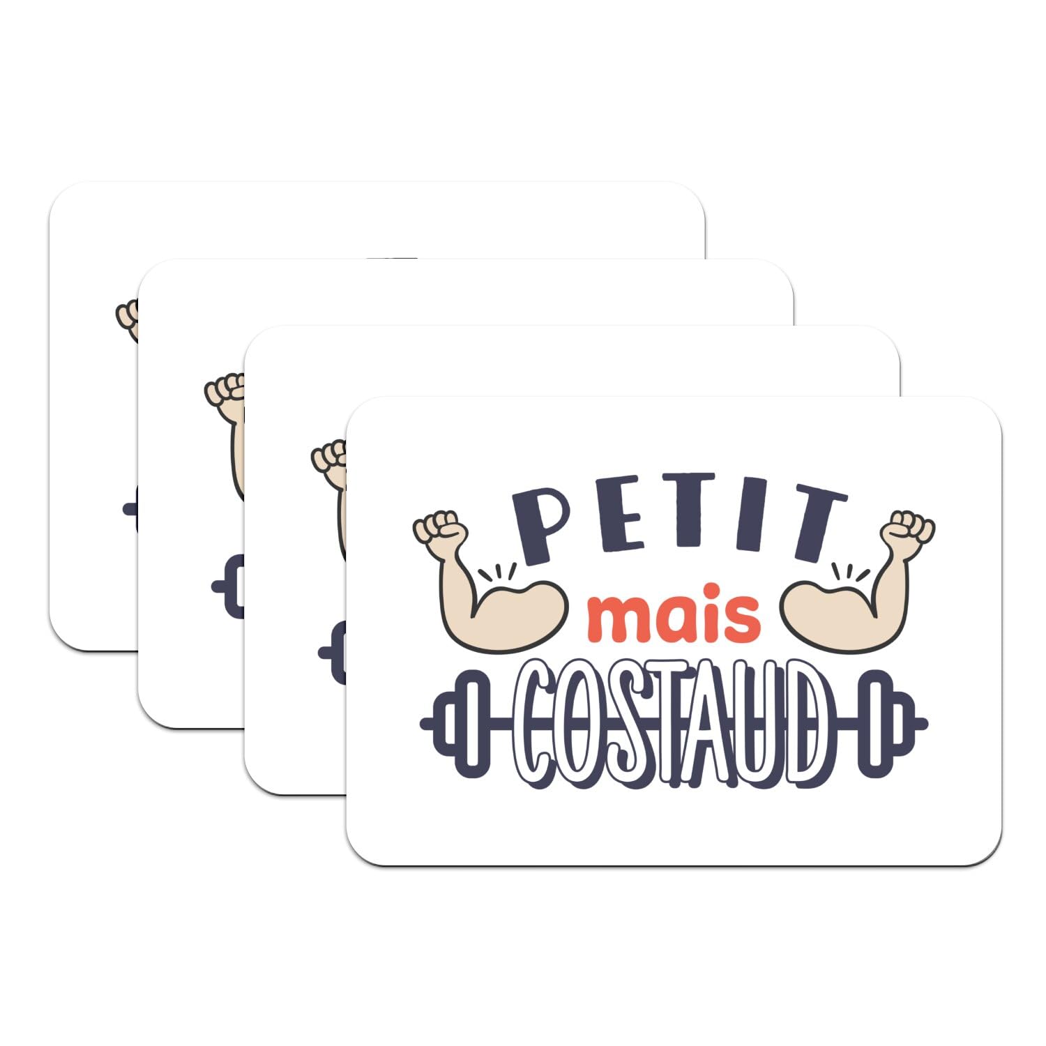 Sets de table en caoutchouc blanc grand format 39x28cm lot de 4