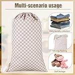Large Laundry Bag 29" x 18" Double Layer Thickened Clothes Bag with Liner, Drawstring Closure Adjustable Strap, Machine Washable Laundry Sack for College Dorm Travel Apartment Camping - Image 3