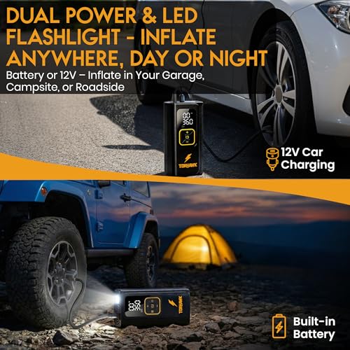 Image of Portable Tire Inflator for Car, Air Pump for Car Tires