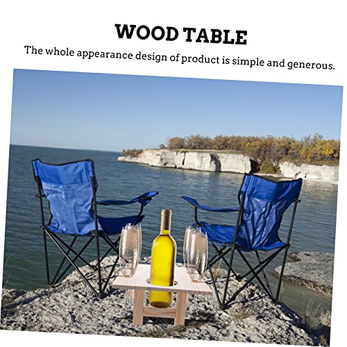 Table pliante de vin extérieure bois portable camping pique-nique