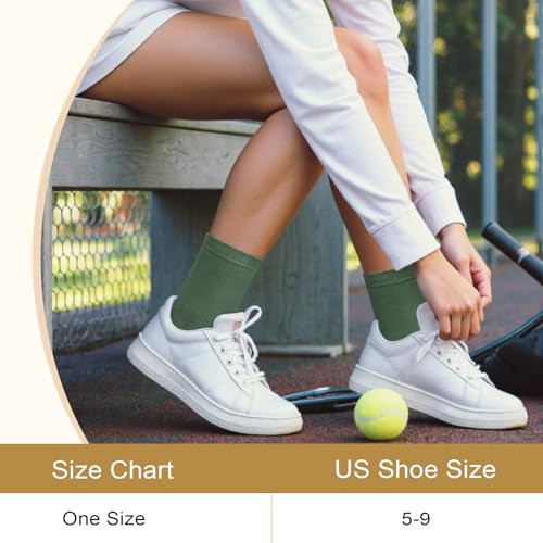 Image of Justay Crew Socks for Women - Soft Knit Boot Calf Comfortable Cute Dress Cotton Socks Gifts