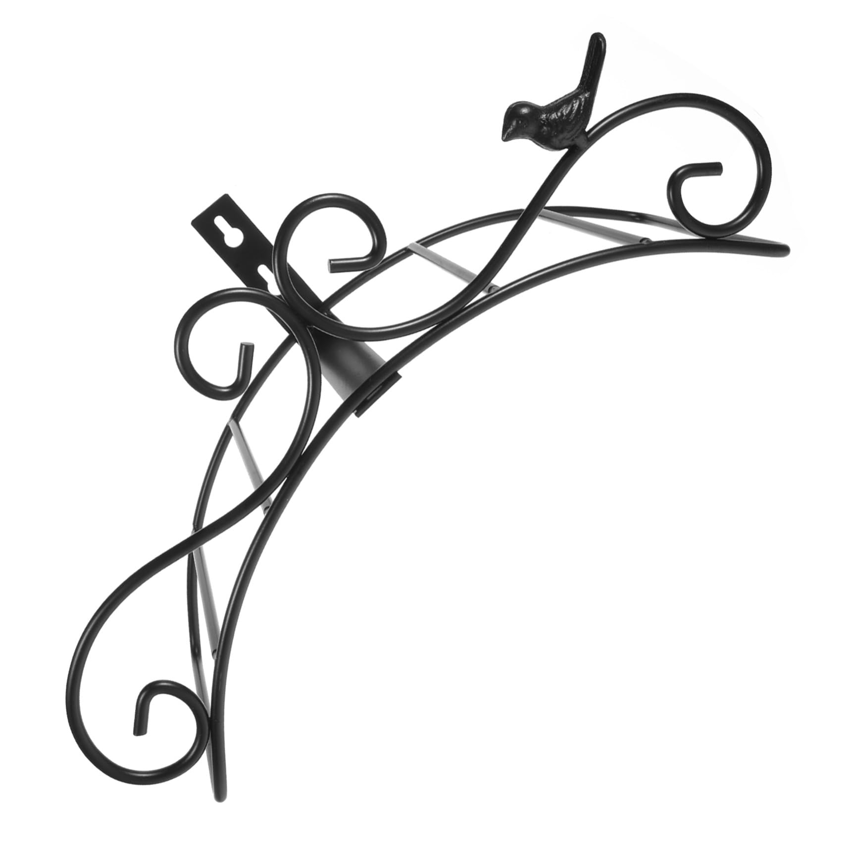 Gadpiparty Soporte para Manguera de Jardín de Hierro Forjado Negro Estantería de Pared Decorativa y Funcional para Almacenamiento y Organización de Mangueras y Cuerdas Exteriores