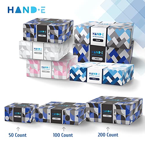 Hand-E Touch Black Nitrile Disposable Gloves Medium, 100 Count - Bbq, Tattoo, Hair Dye, Cooking, Mechanic Gloves - Powder And Latex Free Gloves #TOP6