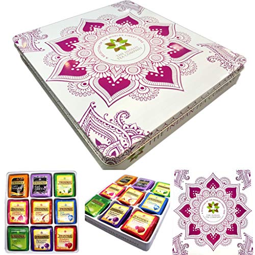 Indianteacompany ITC Luxury Exclusive Designer Embossed Gift Tin with 72 Twinings Tea Bags