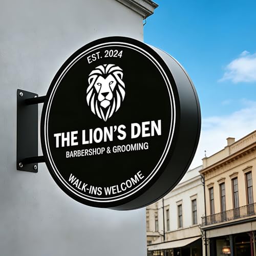 Panneau lumineux LED personnalisé pour l'extérieur (simple ou double face) – Boîte lumineuse avec logo – Enseigne LED professionnelle pour cafés, bars,...