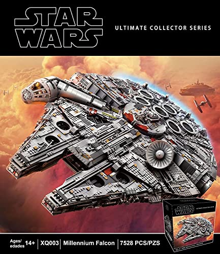 YPZ Technic Star Wars Millennium Falcon Starship Model with Display Stand, 7528 Parts Large Spaceship Building Set… – Bild 3