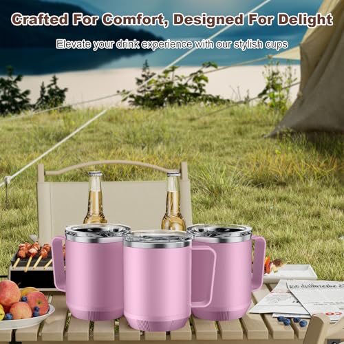 Image of Felibeaco 16oz Heated Coffee Mug with Flat Bottom for Rapid Heating, Stainless Steel Heated Coffee Cup Suitable for Different Coffee Mug Warmer /Heaters, Heated Mug /Cup for Home and Office Desk,Purple