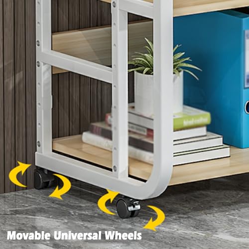 Meuble de rangement multimédia à 3/4/5 niveaux – Support d'angle en métal avec roulettes pour matériel audio, bibliothèque, studio d'enregistrement et cinéma maison