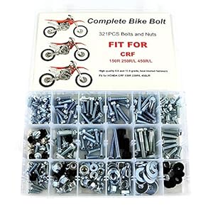 Xitomer 321 Pcs Bolts Kit Fit For Crf150R Crf250R Crf250X Crf450R Crf450X Cr60 Cr80 Cr85 Cr125 Cr250 Cr450 Cr500 Cr125R Cr250R Plastics Engine Body Frame Exhaust Fasteners Fenders Bolts Kit 3