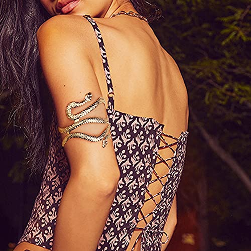 9/10Pcs Arm Cuff Upper Arm Band Cuff Bracelet For Women Minimalist Boho Bangle Gold Adjustable Open Armlet Armband Costume Jewelry Set3