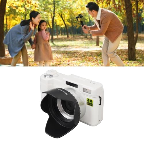4K Digital Camera, 3inch 48MP 16X Zoom 180° Flip Screen, Anti Shake Auto Focus Vlogging Camera with Face Beautying Function, for Teens Adult Beginner Kids (White) - Image 5