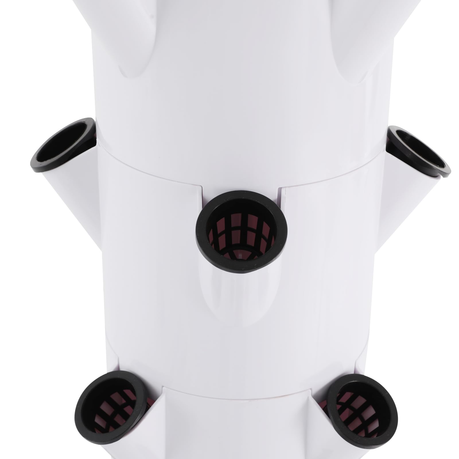 Hydroponik Turm 7 Ebenen 28 Pflanzen Vertikal mit LED und Pumpe | 28 Pflanzen auf 7 Ebenen in 53 cm Turm, 8 LED Lampen Timer, 30L Tank Rollen, Pumpe automatisch