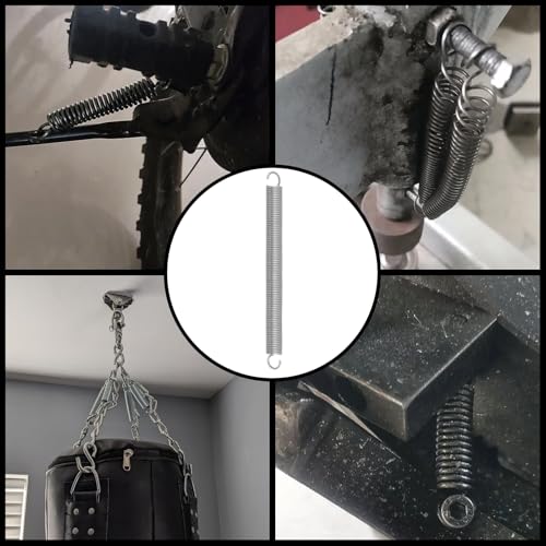 Image of Mcredy 6 Pcs Extension Springs with Hook Ends Stainless Steel 4.72 Inch Small Spring Assortment Kit Mechanical Compression Spring for Home Repairs