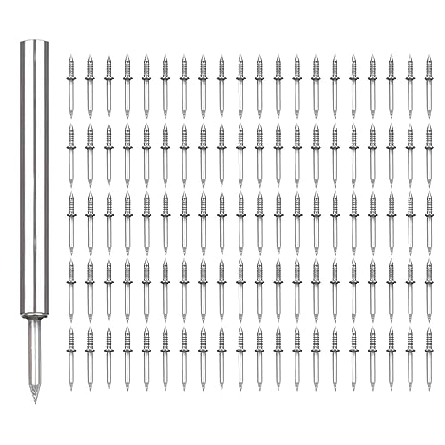 Clavos invisibles de doble cabeza Naysku de acero al carbono 1.9 cm para zócalos, 100 unidades miniatura 1