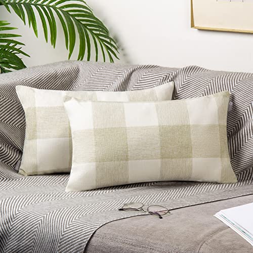 ORANIFUL Tartan Kissenbezüge 30x50 cm Cover
