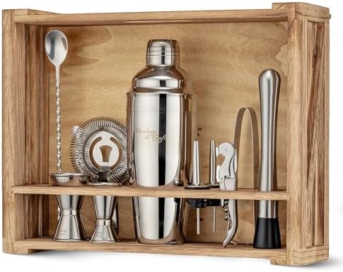 Mixology & Craft Conjunto de coqueteleira de 11 peças com suporte...
