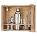 Mixology Bartender Kit: 11-Piece Bar Tool Set with Rustic Wood Stand - Perfect Home Bartending Kit and Cocktail Shaker Set For an Awesome Drink Mixing Experience - Exclusive Cocktail Recipes Bonus
