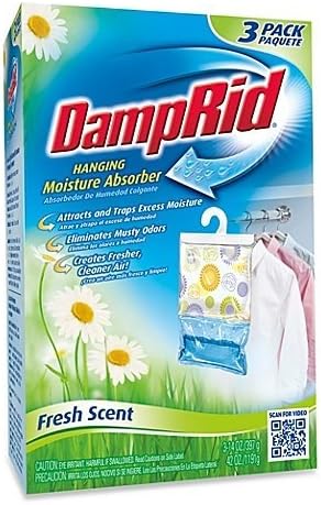 Damp Rid Hanging Moisture Absorber, Fresh Scent, Set of 3 (Pack of 1)