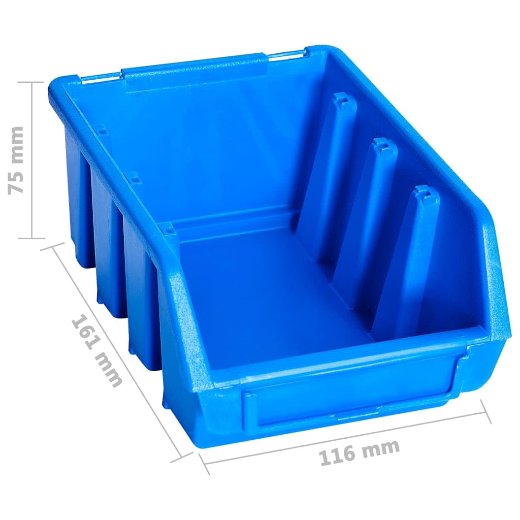 Kit de Cajas de almacenaje 96 Piezas con Paneles de Pared Azul, Bricolaje Accesorios de Bricolaje Organización y Almacenamiento de Herramientas Armarios para Herramientas, Azul, 9.47kg