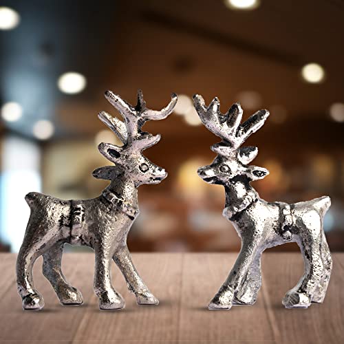 Wonder Care Standing Reindeer Figurines for Christmas Decorations Home Decorations for Living Room Christmas Table Decor & Decor for Shelves (Silver) - Image 3