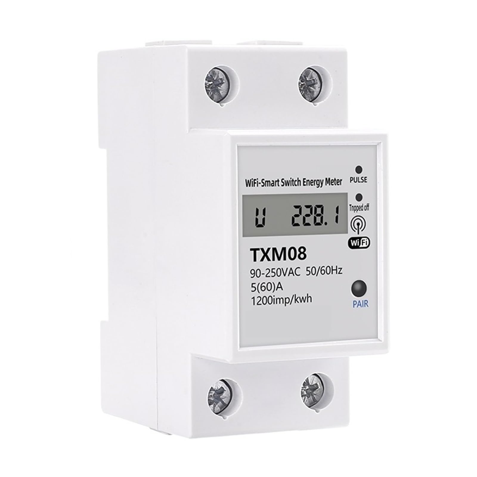 Monitoraggio Dell'Energia del Contatore Intelligen Tuya 60A DIN Rail WiFi Smart Energy Meter Timer Power Monitor KWh Meter Wattmetro Smart Life