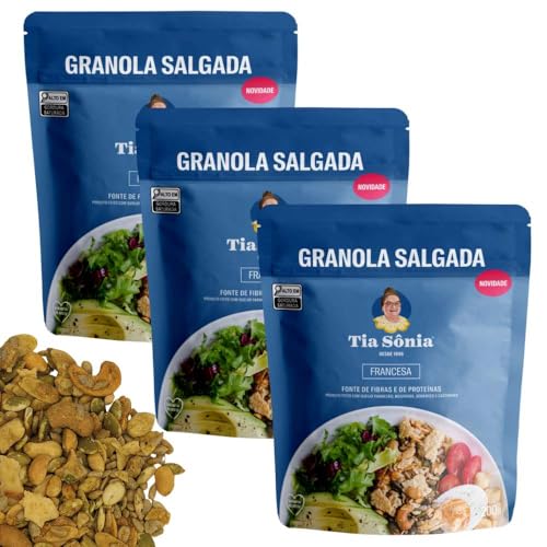 Tia Sônia, Granola Salgada Francesa Parmesão Castanhas Kit 200g cada Tia Sônia Artesanal Sem Glúten