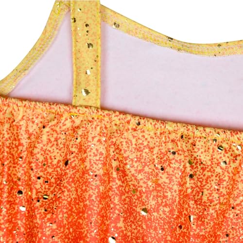 Image of Girls Sparkly 2 Pieces Outfit Kids Crop Top and Skirt Set Music Party Costume Birthday Gift