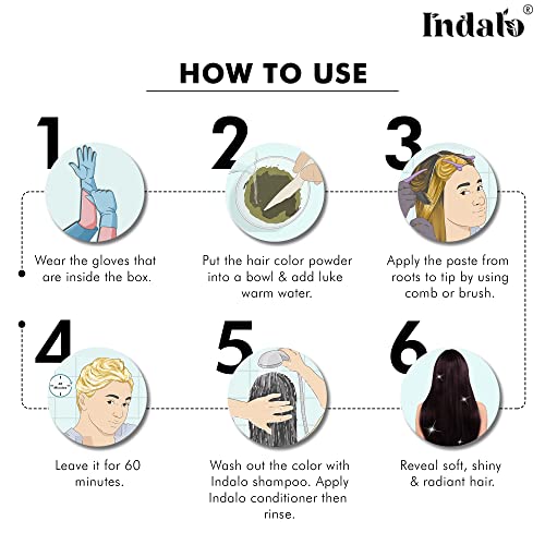 Image of Indalo Natural Hair Color Dark Brown | No Ammonia, No Paraben, No PPD, Dark Brown Hair Color | Suitable for Men & Women - 100g (Pack of 2)