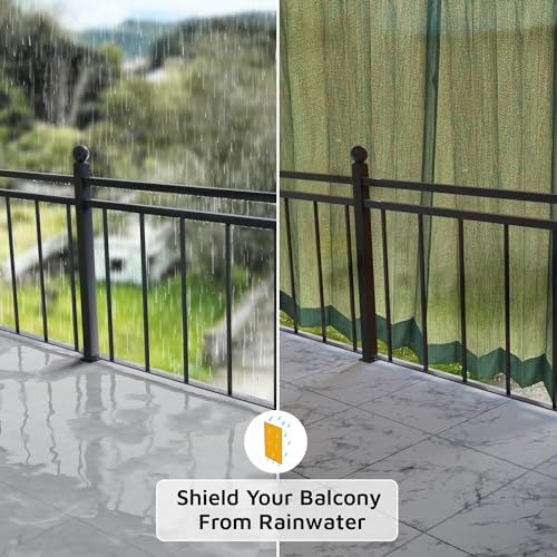 Image of HIPPO 160 GSM Outdoor Sun Blocking Balcony Loop Curtains Sun & UV Protection, Light Filtering 3FTX9FT Long Door Curtain (Camouflage-Green)