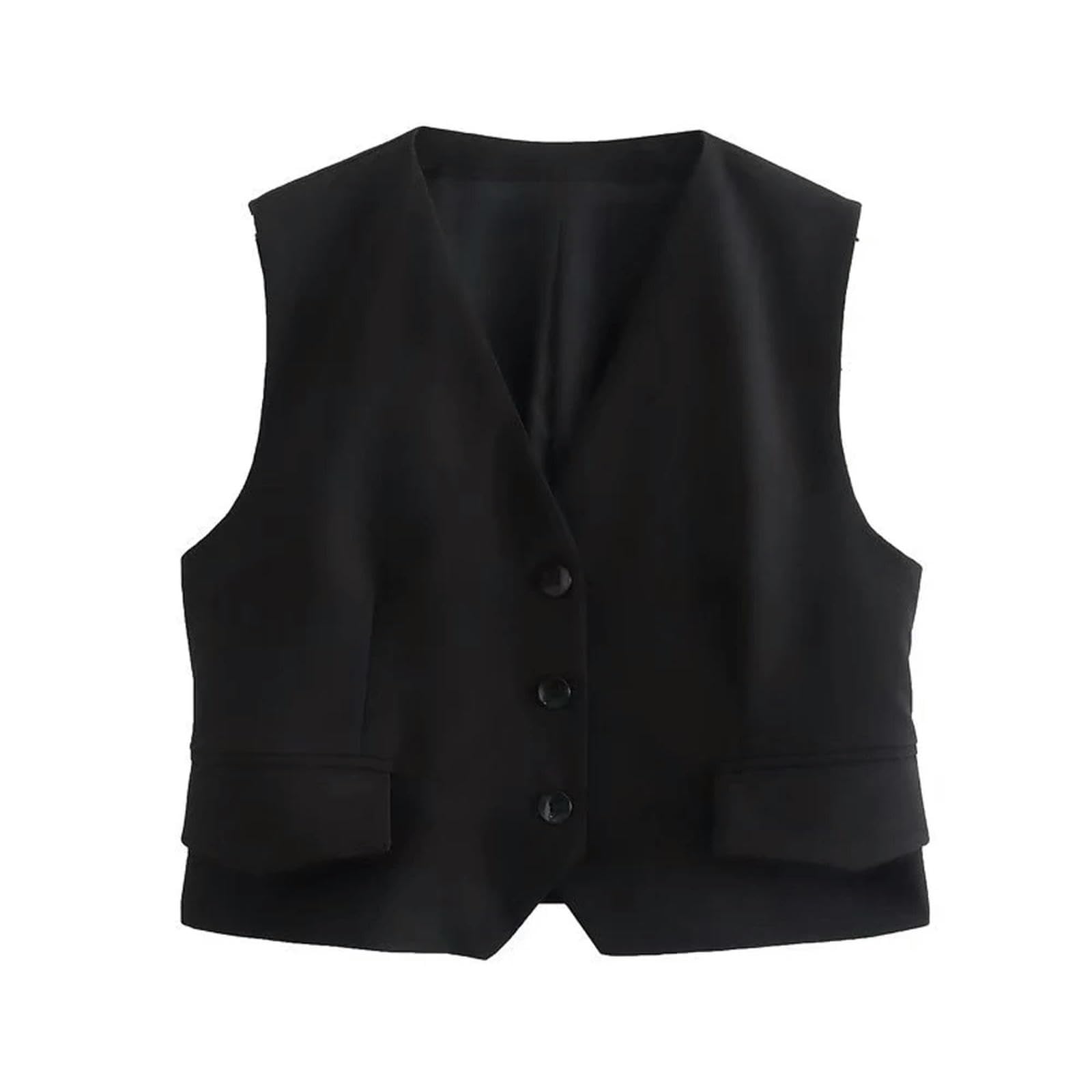 Débardeur à boutons pour femmes avec grand short fluide taille haute ajustement confort S