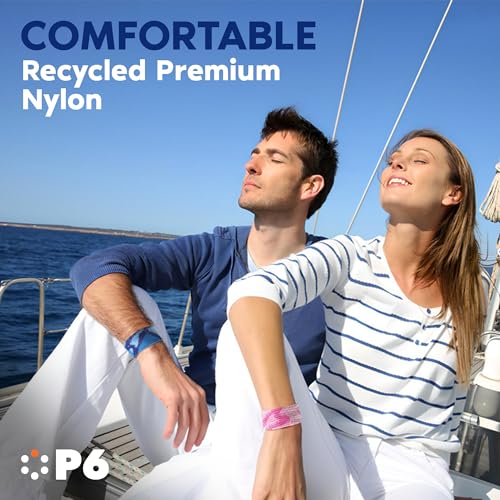 Image of P6 Motion Sickness Bands for Adults Wristbands for Anti Nausea Sea Cruise Travel Car Pregnancy Morning Sickness All-Natural Non Drowsy Relief Acupressure Treatment (2 Pack Pink - Blue)